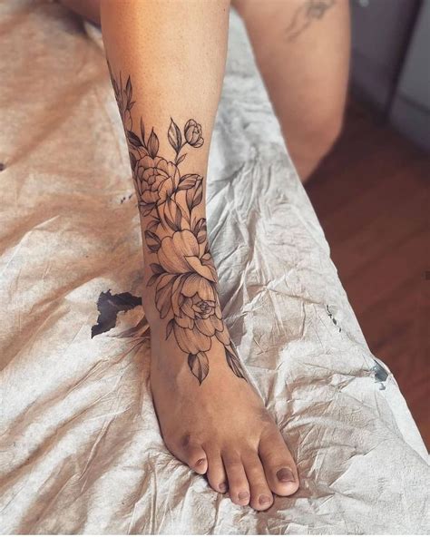 women's lower leg tattoo